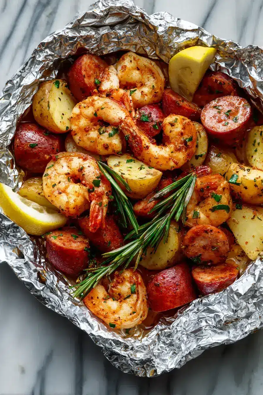 Easy Shrimp Boil Foil Packets for Grilling and Oven