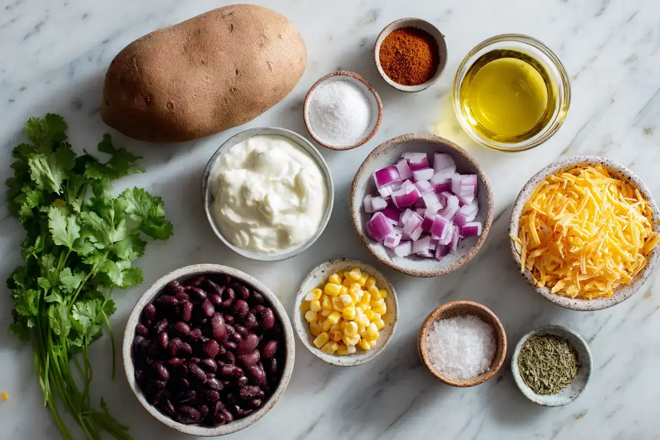 Russett southwest ingredients laid out for preparation